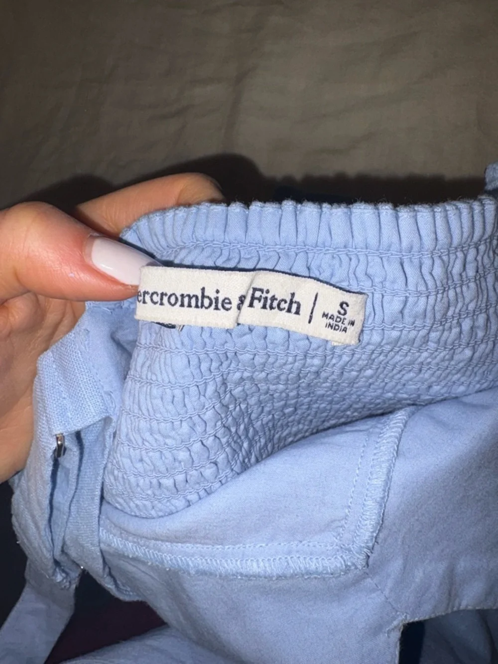 Abercrombie & Fitch Powder Blue Linen Mini Dress S - Picture 5 of 5